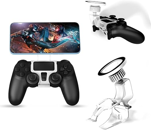 NBCP Magnetic Phone Mount for PS4 DualShock 4 Controller, Controller Phone Holder, MagSafe Compatible Mobile Gaming Clip for iPhone & Android by NBCP
