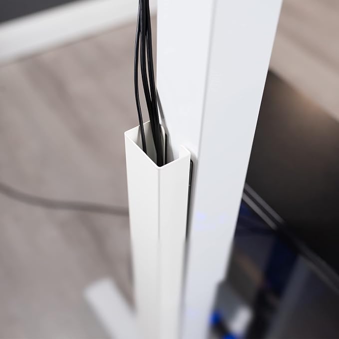 VIVO White 14 inch Cable Management Channel for Desk Leg, DESK-AC01-1MW - Image 6