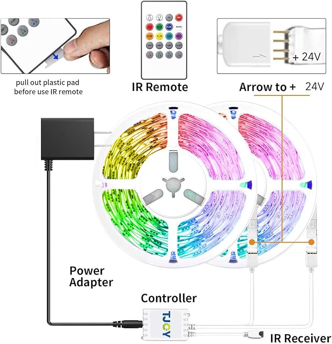 TJOY 100FT Smart Led Strip Lights for Bedroom Alexa Compatible Wireless RGB - Image 7