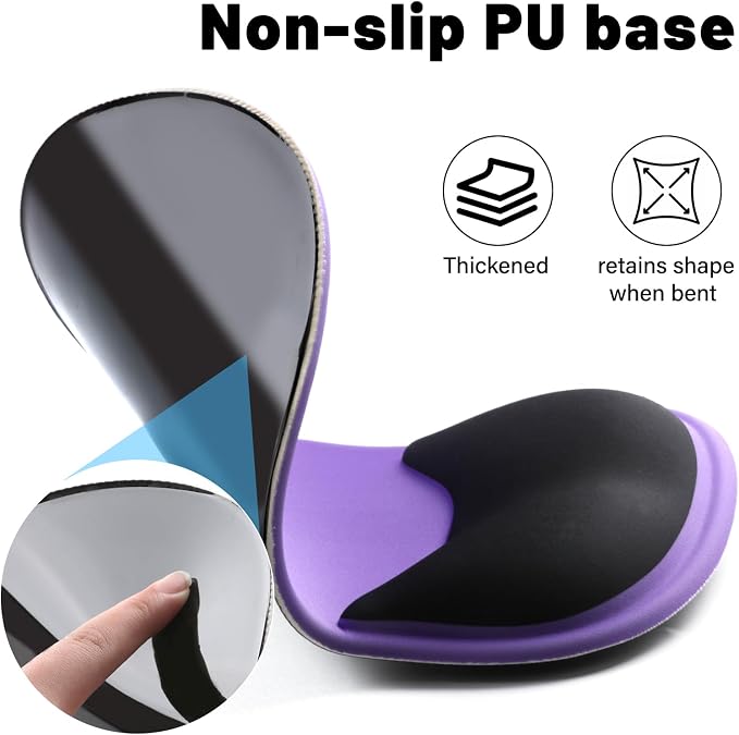 Ergonomic Mouse Pad with Wrist Rest - Gel Wrist Support Mousepad with Non-Slip PU Base for Computer, Laptop, Office & Home - Image 5