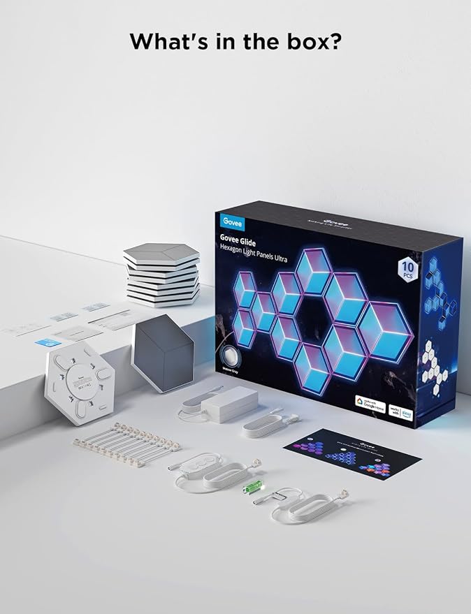 Govee Glide Hexagon Light Panels Ultra, RGBIC 3D Wall Lights with DIY - Image 9