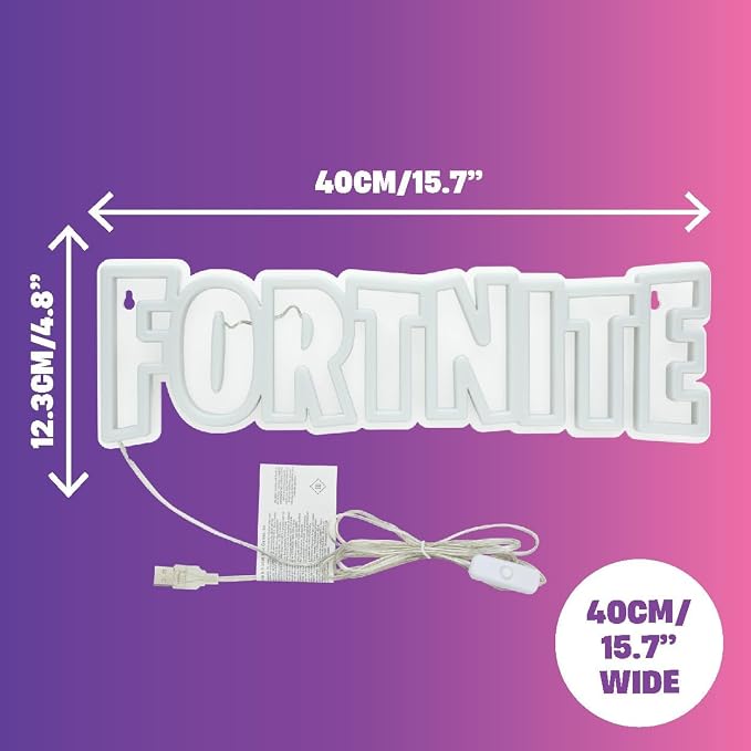 Fortnite Logo LED Neon Wall Light, Officially Licensed Gaming Lamp with Power Cord for Home, Bedroom, Living Space Decor, Gift for Boys | Paladone - Image 3