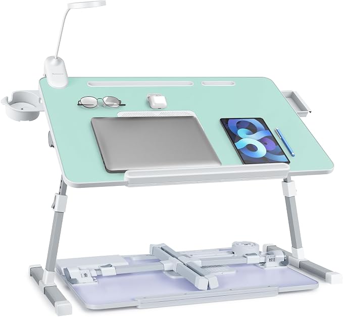 iXTRA Adjustable Laptop Lap Desk with Cooling Fan USB Light for Adults by IXTRA