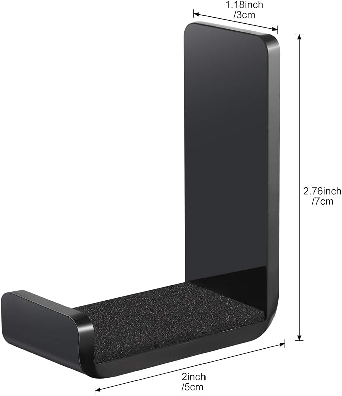 Weewooday 4 Pieces Headphone Hanger Headset Stand Holder, Black | Adhesive Wall Mount Headphone Hook under Desk Acrylic Gaming Earphones Hanger for Earphone Controller - Image 2