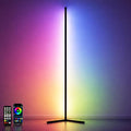 Corner Floor Lamp - 57'' Tall RGB Lamp with Music Sync, 16 Million Colors, 88 LED Dual RGB White, Voice & App Control Mood Light with Timer & Remote for Gaming, Bedroom & Living Room by Oizuon