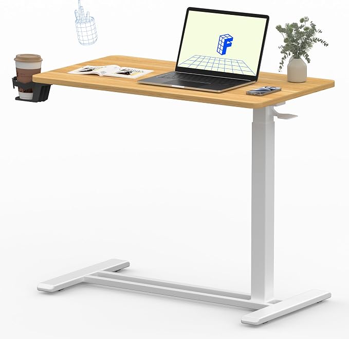 FLEXISPOT 32" Mobile Standing Desk Pneumatic Lift Computer Workstations by Unknown