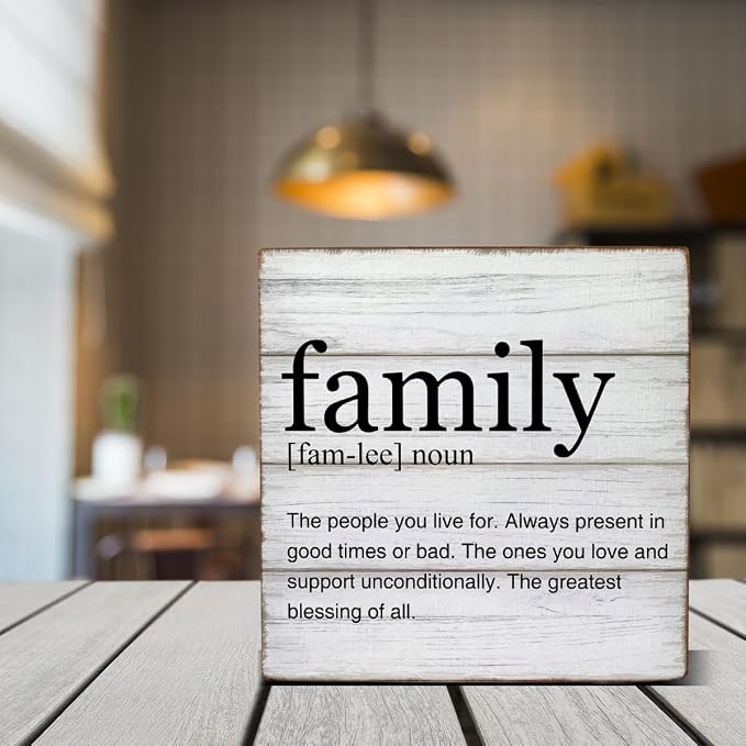 Family Definition Wooden Box Sign Family Quotes Desk Decor - Image 4