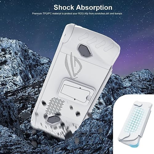 Full Protective Case with Stand Base for ROG Ally Consoles, Shockproof Gaming Protective Case Protector Cover Game Console Skin Shockproof Protector Cover Accessories (Purple) - Image 6
