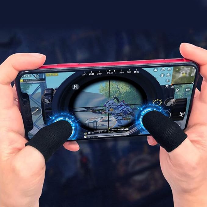 UKCOCO 10Pcs Mobile Phone Gaming Finger Sleeves, Touch Screen Finger Protector Anti-Sweat Breathable Smooth Operation Fiber Thumb Sleeve Cover for Gaming Tablet Controller Phone Game - Image 5