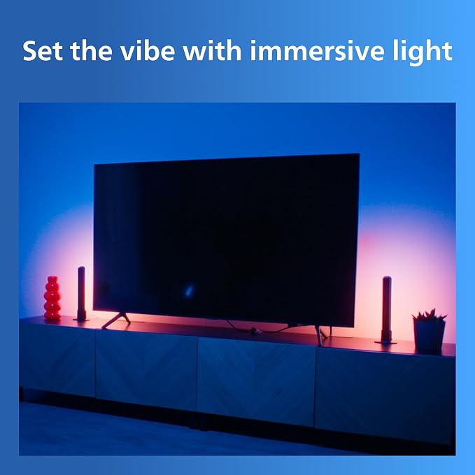 Philips Smart Lighting Gradient Light Bars, RGBIC LED, Multicolor Effects, Sync with TV and Music, Immersive Light, Easy Setup, Connected by WiZ, Compatible with Alexa, Google Home, Apple Home - Image 3