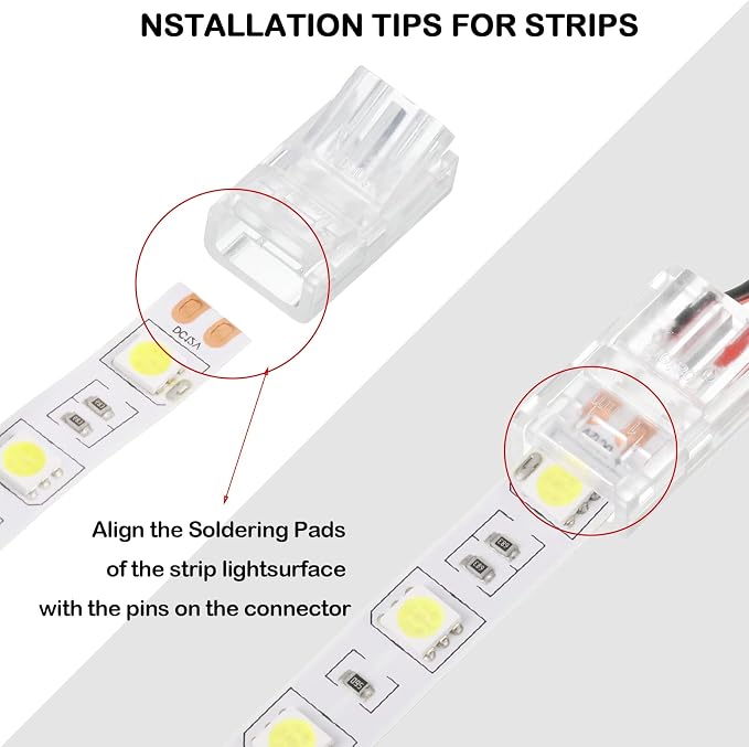 Flutesan 20 Pcs 2 Pin 10 mm LED Strip Connector RGB Lights - Image 5