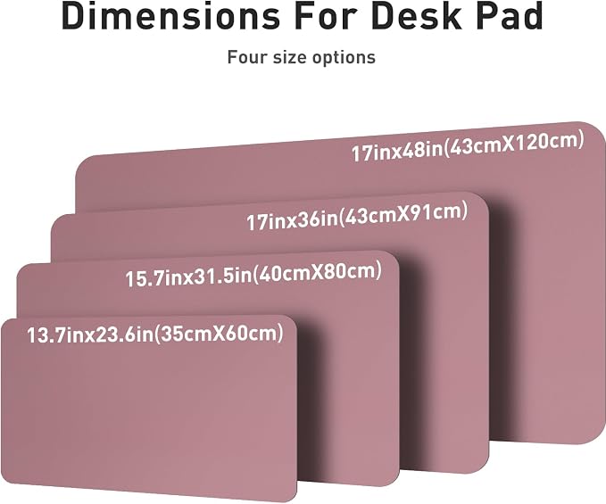 Aothia Leather Desk Pad Protector, Mouse Pad, Office Desk Mat, 31.5" x 15.7" Non-Slip PU Leather Desk Blotter, Laptop Desk Pad, Waterproof Desk Writing Pad for Office and Home (Dark Pink) - Image 8