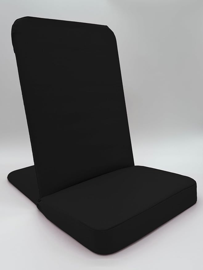 Original BackJack-Made in THE USA- Black Cotton Fabric Lightweight Floor Seating Chair for Gaming, Families, Parents, Daycare, Back Support, Reading, Yoga, Meditation, Dorm, School by BACKJACK+BJI