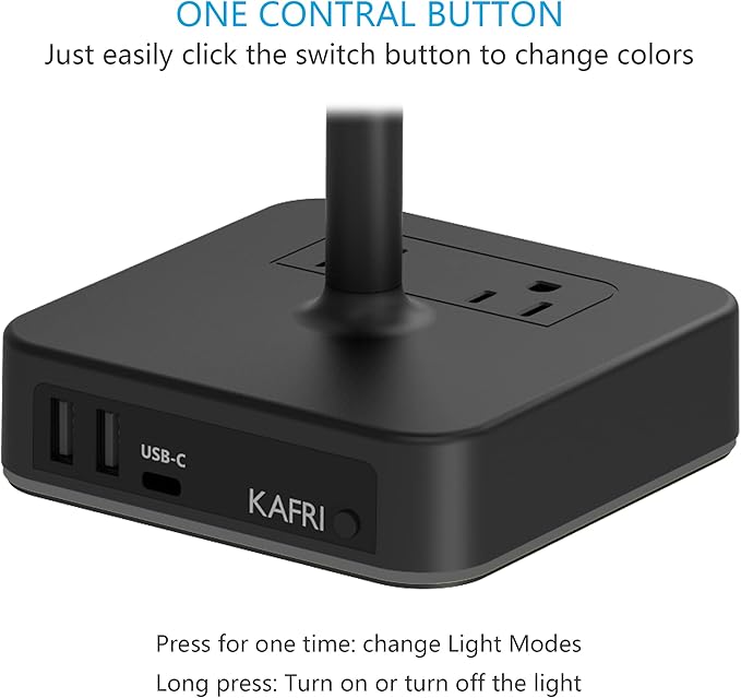 KAFRI RGB Dual Headphone Stand with USB C Charger Desk Gaming Double Headset Holder Hanger Rack with 3 USB Charging Port and 2 Outlet - Suitable for Gamer Desktop Table Game Earphone Accessories Gift - Image 5