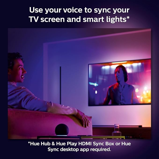 Philips Hue Large Smart Light Tube, White - White and Color Ambiance LED Color-Changing Light - 1 Pack - Sync with TV, Music, and Gaming - Requires Bridge and Sync Box - Control with App or Voice - Image 8