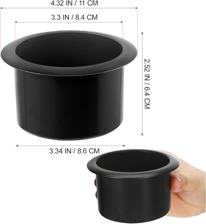 Cup Holder Insert 2pcs Black Sofa Cup Holder, 3.3 inch Plastic Drop in Beverage Drink Can Holder for Boat, Yacht, Couch, Cinema Sofa, Cars - Image 5