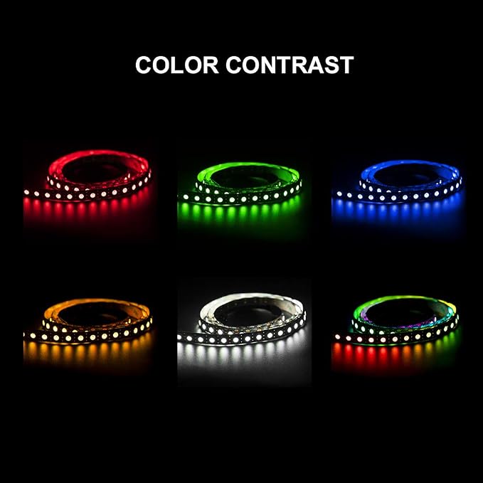 BTF-LIGHTING WS2812B IC RGB LED Strip,UL Listed,Pure Gold Wires,DC5V 3.28FT 100LED 5050SMD,Individually Addressable,Flexible for DIY Chasing Full Color Project,3M Tape,IP30(No Adapter or Controller) - Image 2