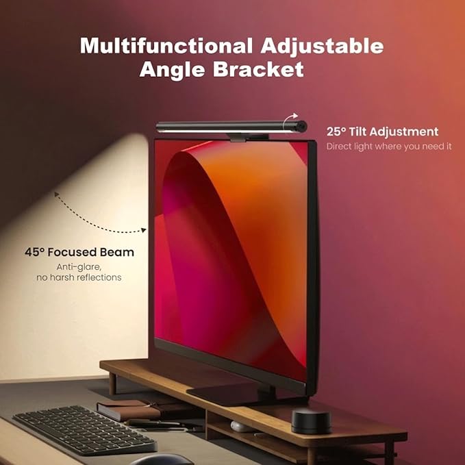 YEELIGHT Monitor Light Bar RGB Backlight, Ra98 Computer Lamp Works with Matter & Alexa for Home Office Gaming, 350LM Dimmable No Glare Eye-Care LED Screen Bar, USB Desk Lamp Stepless Dimming - Image 2