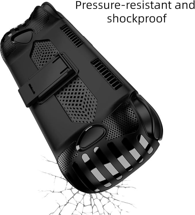 Protective Cover Case for Ayn Odin 3 Gaming Handheld with Stand Base, Shockproof Anti-Scratch Non-Slip TPU Protective Grip Cover for Ayn Odin3 Accessories (Black) - Image 3