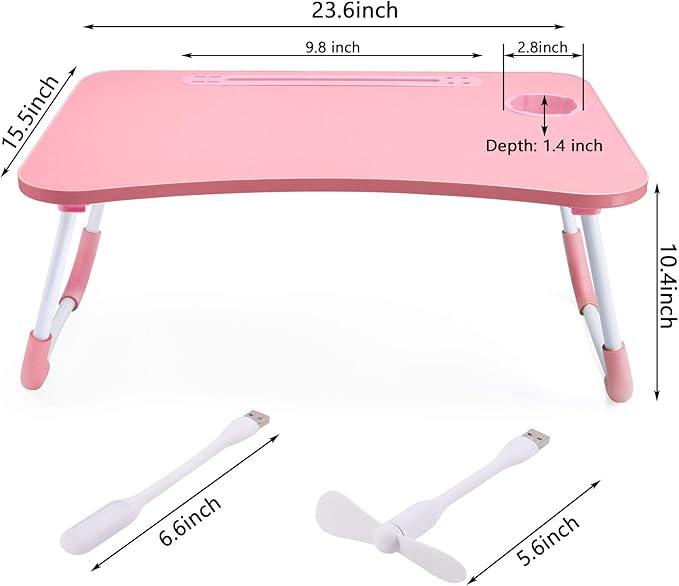 Slendor Foldable Lap Desk with Cup Holder for Bed, Couch, Floor - Image 6