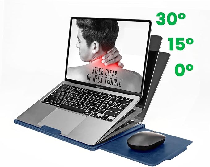 PUNCUBE Portable Lap Desk -Ultra Slim&Compact Laptop Desk in Sleek Design with Retractable Mouse Pad, Adjustable Stand, Expandable Surface, and Heat Protection for Laptops and Tablets (Midnight Blue) - Image 2