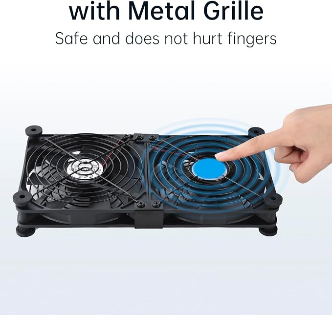 ELUTENG Dual AC USB Computer Fan 140mm USB Fans for Cooling 3 Speed Control - Image 3