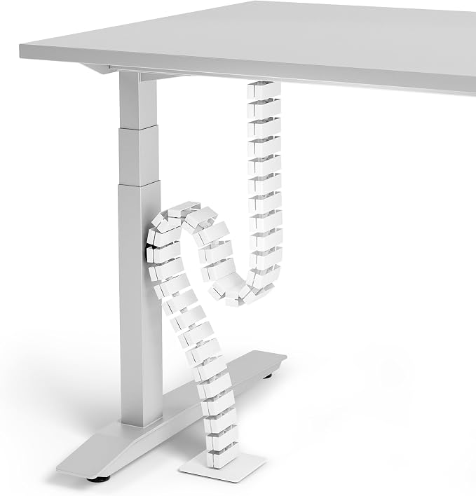 VALU Under Desk Cable Organizer, 49in - White, with Magnet by VALU