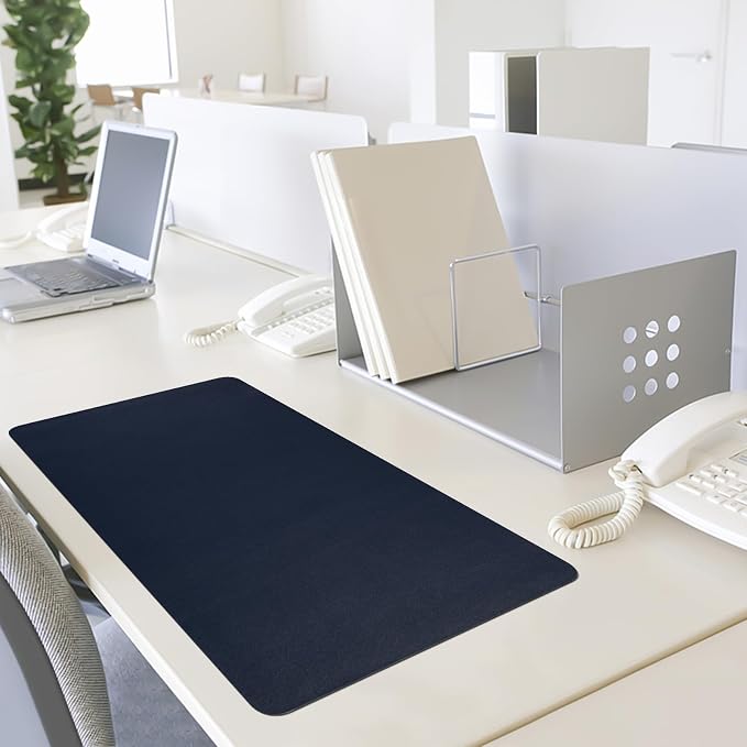 Leather Desk Pad Mat, Navy Blue Desk Mat, 23.6" x 13.7" | Non-slip and Waterproof Computer Mat, Desk Protector for Office/Home, Desk Accessories - Image 7