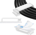 XHF 50 PCS Self Adhesive Cable Clips(L) White,Wire Clips Cable Management Wire Organizer Cord Holder for Under Desk, Car, Wall, TV PC Ethernet Cable by XHF