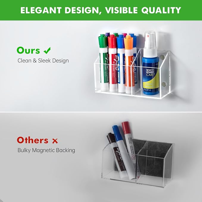Acrylic Magnetic Pen Holder for Whiteboard,Fridge, School Supplies - Image 3