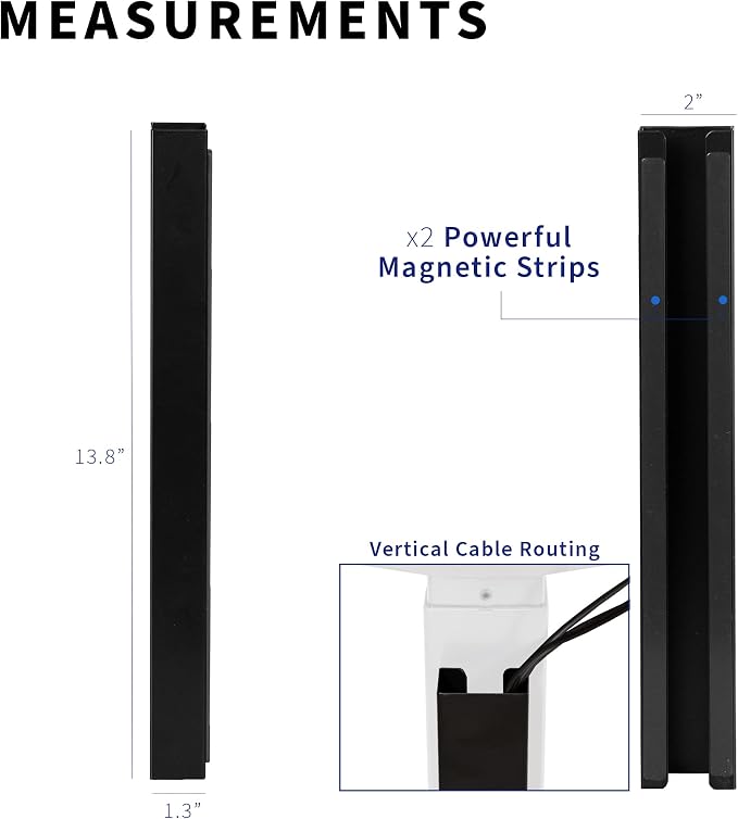 VIVO Black 14 inch Cable Management Channel for Desk Leg, DESK-AC01-1MB - Image 3