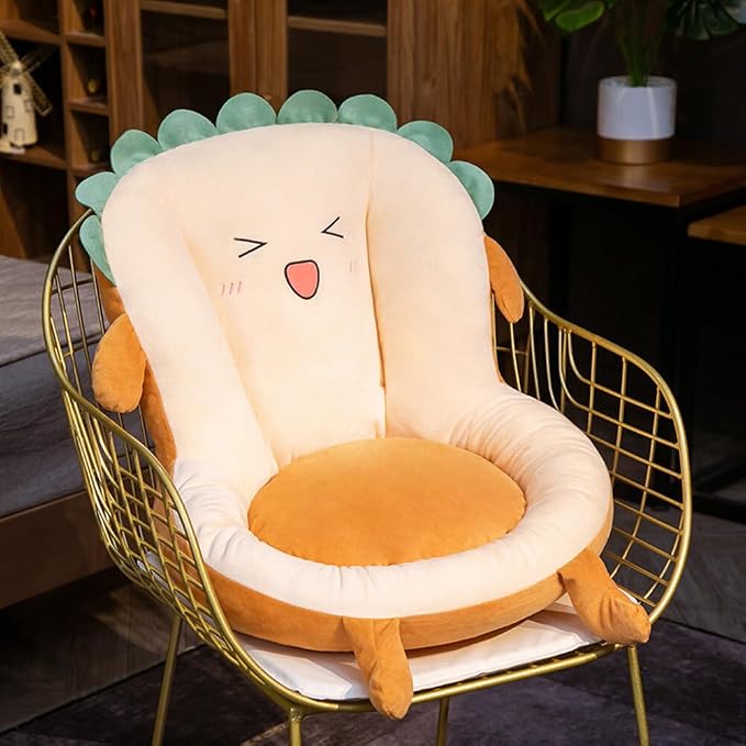 Cute Toast Seat Cushion with Backrest - Kawaii Office Chair Cushion - Soft Gaming Chair Cushion by Unknown