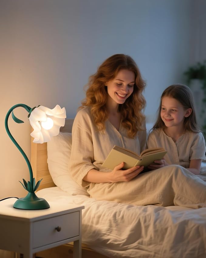WERFOP Flower Table Lamp Cute Desk Lamp for Bedroom Home Decor - Image 9