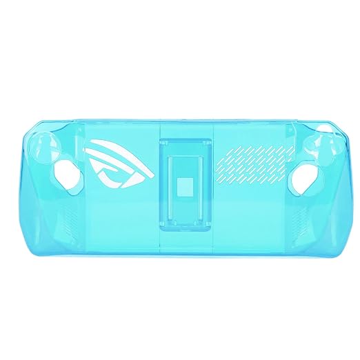 Clear Shockproof TPU Protective Case for ROG Ally Handheld 2023, Transparent Game Console Cover with Foldable Stand and Non - Slip Grip for Gaming Comfort (Transparent Blue) by Unknown