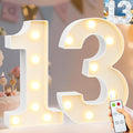 Pooqla 13th Birthday Decoration for Girls Boys, Decorative Marquee Numbers with Remote, Light Up 13 Sign for Party Backdrop 13th Wedding Anniversary Decor, Warm White and Cool White Number 13 by Pooqla