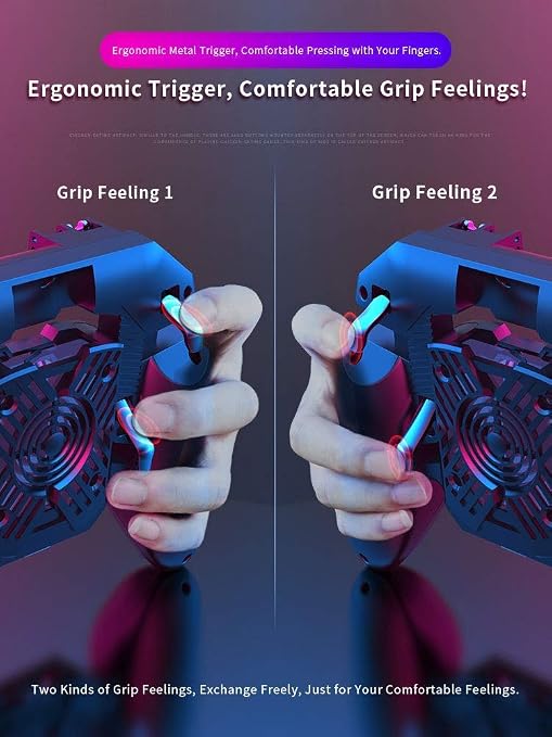 PUBG Mobile Controller Radiator Fast Cooling Phone Gamepad 4 Trigger 6 Finger Operation - L1R1/L2R2 for iPhone, Samsung, Oneplus, Pixel, compatible with CoD Warzone Mobile, Fortnite, Powered by USB C - Image 5