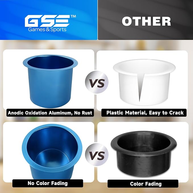 GSE Jumbo Aluminum Cup Holder for Casino Poker Tables, Blue, 10-Pack - Image 4