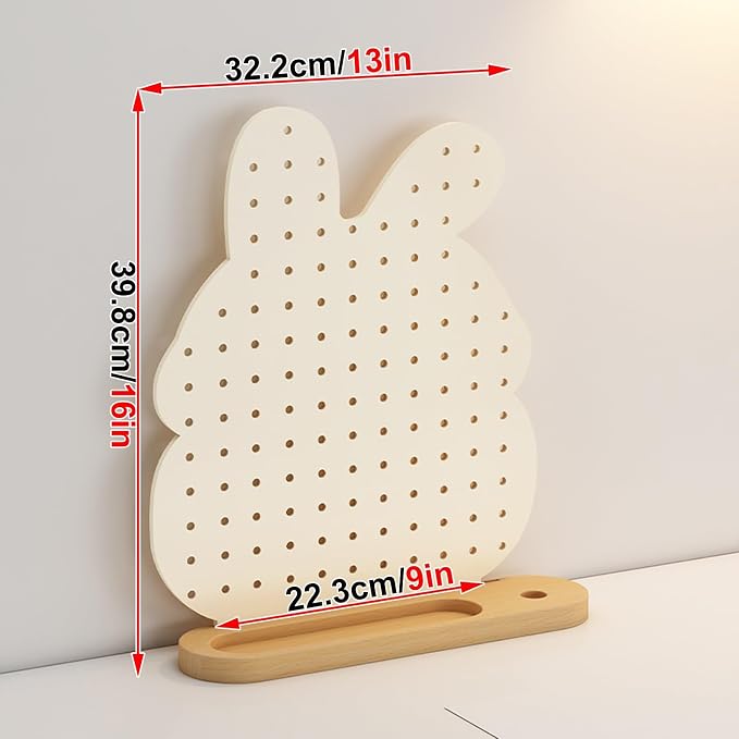 Desk Pegboard Gaming Desk Organizer Desk Back Panel, Solid Wood Base Pegboard, Storage Rack with Pegboard Hook, for Office Dormitory Home Desk(32.2 * 39.8cm) - Image 2