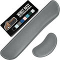 GORILLA GRIP Silky Gel Memory Foam Wrist Rest for Computer Keyboard, Mouse, Ergonomic Design for Typing Pain Relief, Desk Pads Support Hand and Arm, Mousepad Rests, Stain Resistant, 2 Piece Pad, Gray by Unknown