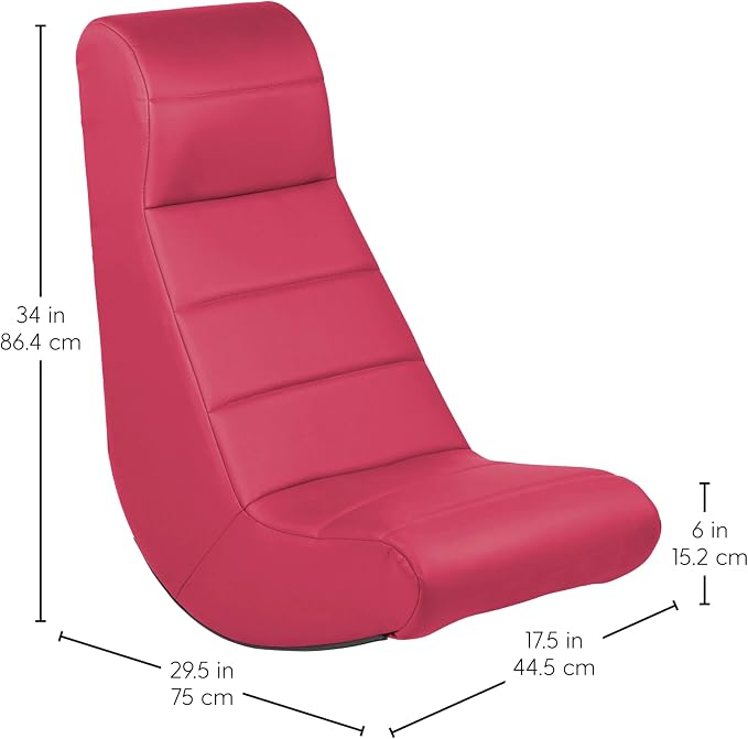 FDP Horizontal Floor Rocker, Lightweight Video Rocker for Kids and Teens, Ergonomic Chair for Reading, Gaming, Watching TV - Raspberry, 10489-RS - Image 2