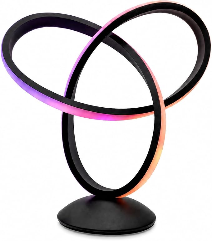 RGB Spiral Table Lamp with Remote, 13 Colors, Dimmable LED Bedside Light by Buyandusewithconfidence