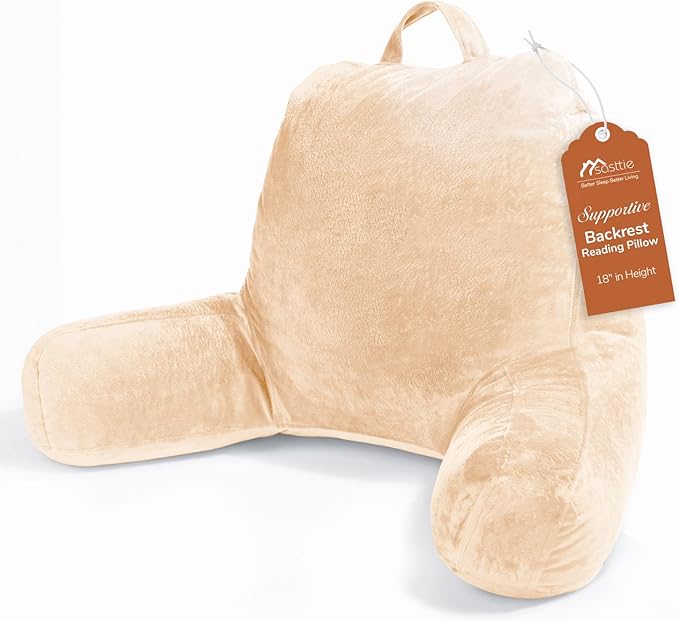 Sasttie Reading Pillow for Bed, Back Pillow for Sitting Up, Camel by SASTTIE