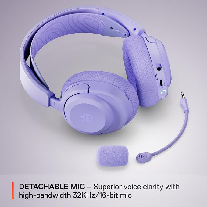 SteelSeries Arctis Nova 3P Wireless Multi-Platform Gaming Headset — Mobile App Control — 40 HR Battery — Neodymium Magnetic Drivers — 2.4GHz/Bluetooth — PS5, PS4, PC, Switch, Mobile — Lavender - Image 8