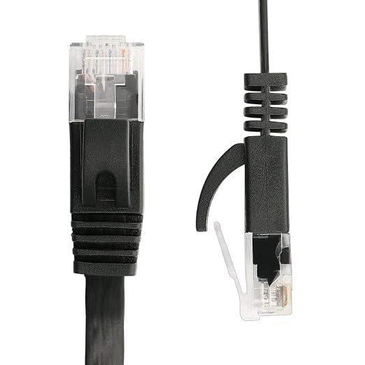 Jadaol Cat6/Cat6A Ethernet Cable 20FT Flat with Clips 10Gbps Network, Black - Image 8