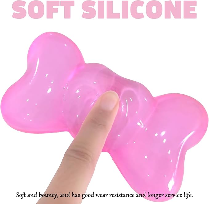 Gel Wrist Rest for Keyboard and Mouse Transparent Pink Bow Elbow Pad Cushion Ergonomic Cute Clear Cool Heart Mouse Wrist Pad Silicone Non-Slip Support for Computer Gaming Home Office Women Hand Pillow - Image 4