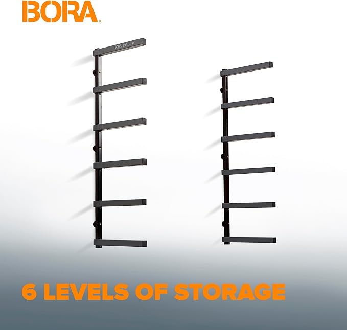 BORA Wood Rack, 6-Level Wall Mount Lumber Storage Rack for Wood Storage - Image 3
