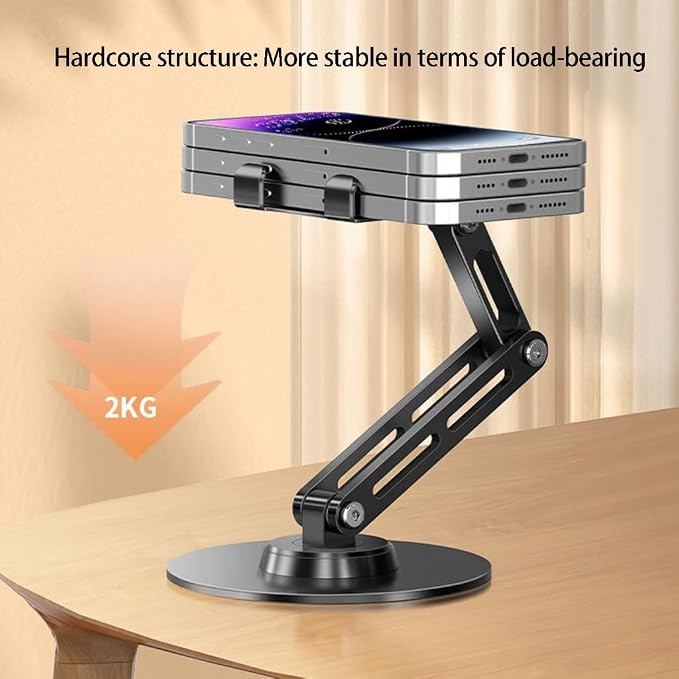 Adjustable Foldable Phone Stand with Not Slip Base for Tablets & Smartphones - Image 2
