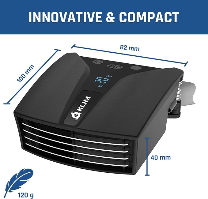 KLIM Tempest Laptop Cooler with Vacuum Fan - New - Gaming Laptop Fan with Display - Temperature Detection + Automatic/Manual Mode - 4000 RPM - Portable - Compatible with Laptop Cooling Pads - Image 3