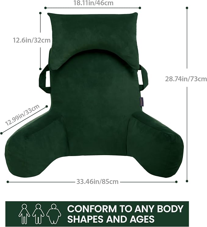 Reading Pillow for Bed,Back Pillow for Bed Sitting Up,Lumbar Support Pillow - Image 2