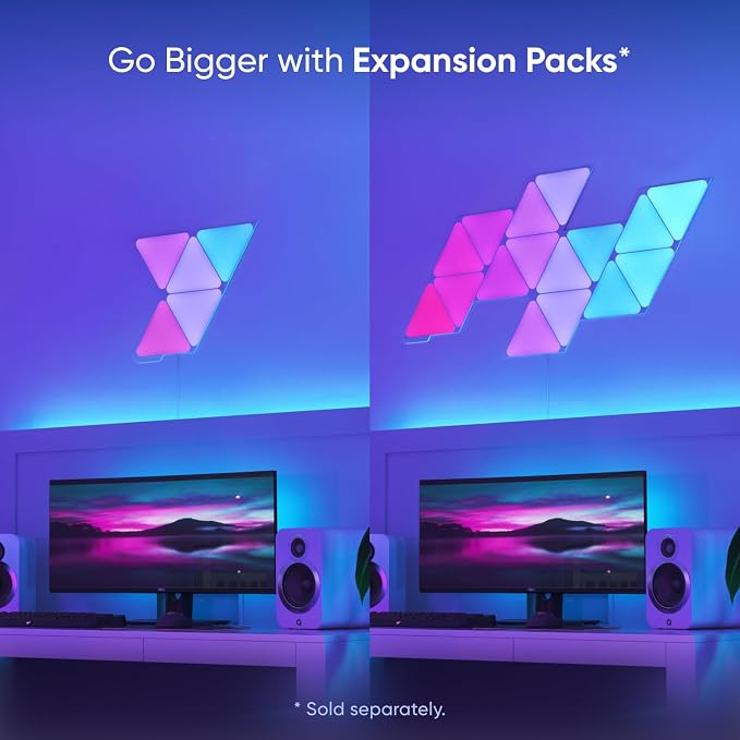 Nanoleaf Shapes Triangle Lights, Smart RGBW LED Wall Light Panels, 7PK - Image 5